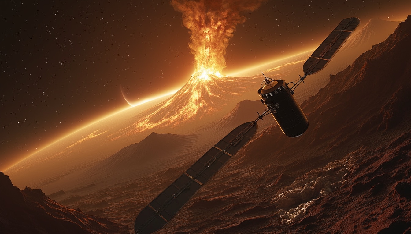 discover the groundbreaking findings of nasa's latest probe as it uncovers unprecedented volcanic activity on a remote celestial body, shedding light on the mysteries of our universe and the potential for new astronomical research.