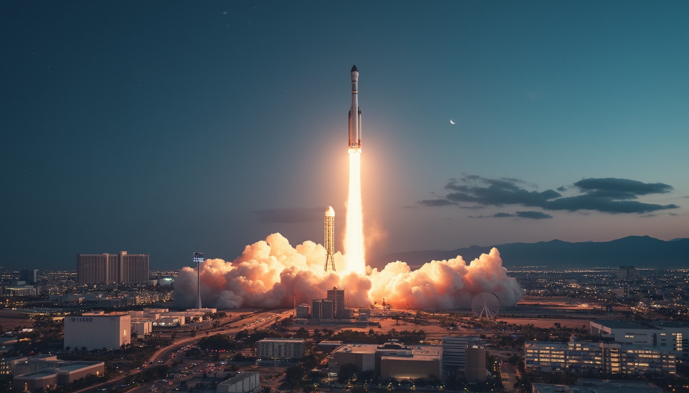 witness the breathtaking spacex rocket launch that illuminated the las vegas sky with mesmerizing lights and thrilling displays. experience the excitement of space exploration and the stunning beauty of this iconic event.
